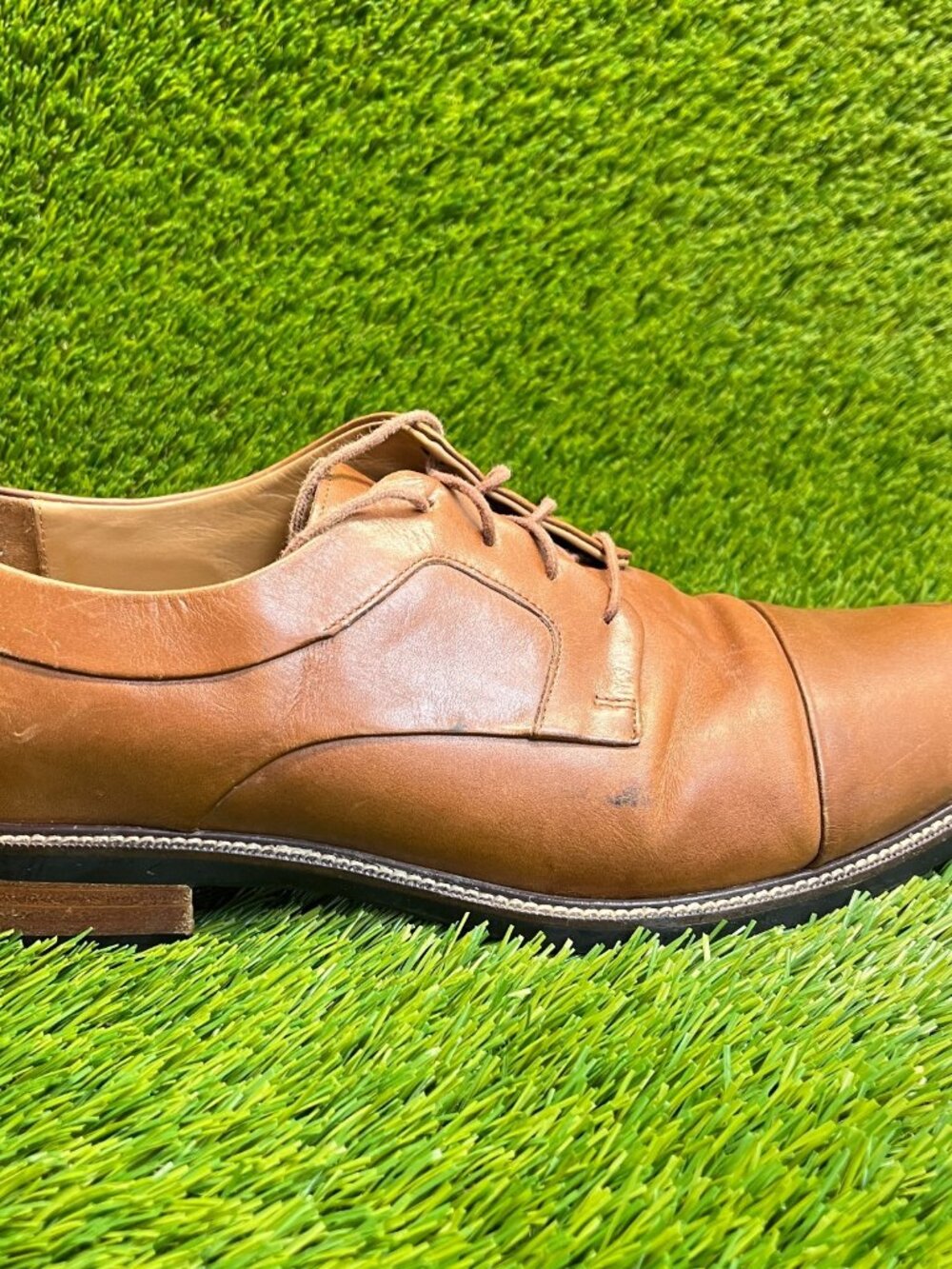 Cole Haan Warren Mens Size 13 Brown Classic Leather Lace Up Cap Toe Oxford Shoes